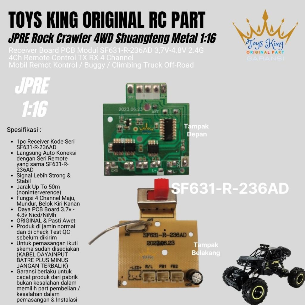 Jual Combo Receiver + Remote 2.4Gh Receiver SF631-R-236AD JPRE Rock ...
