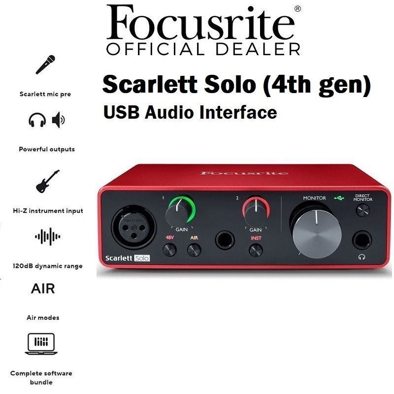 Jual Focusrite Scarlett SOLO 4rd Gen - USB Audio Interface | Shopee ...
