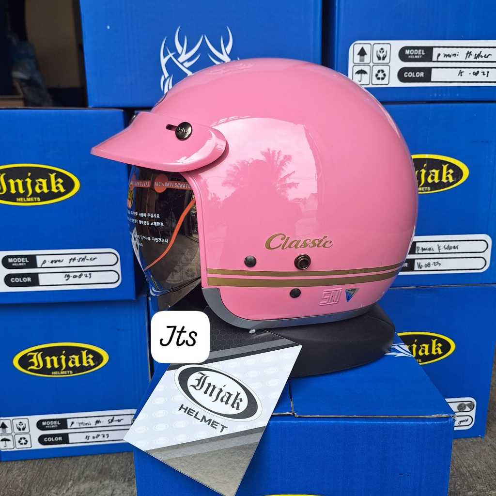 Jual Helm injak 06 open face | helm bogo retro injak 06 kaca dalam ...