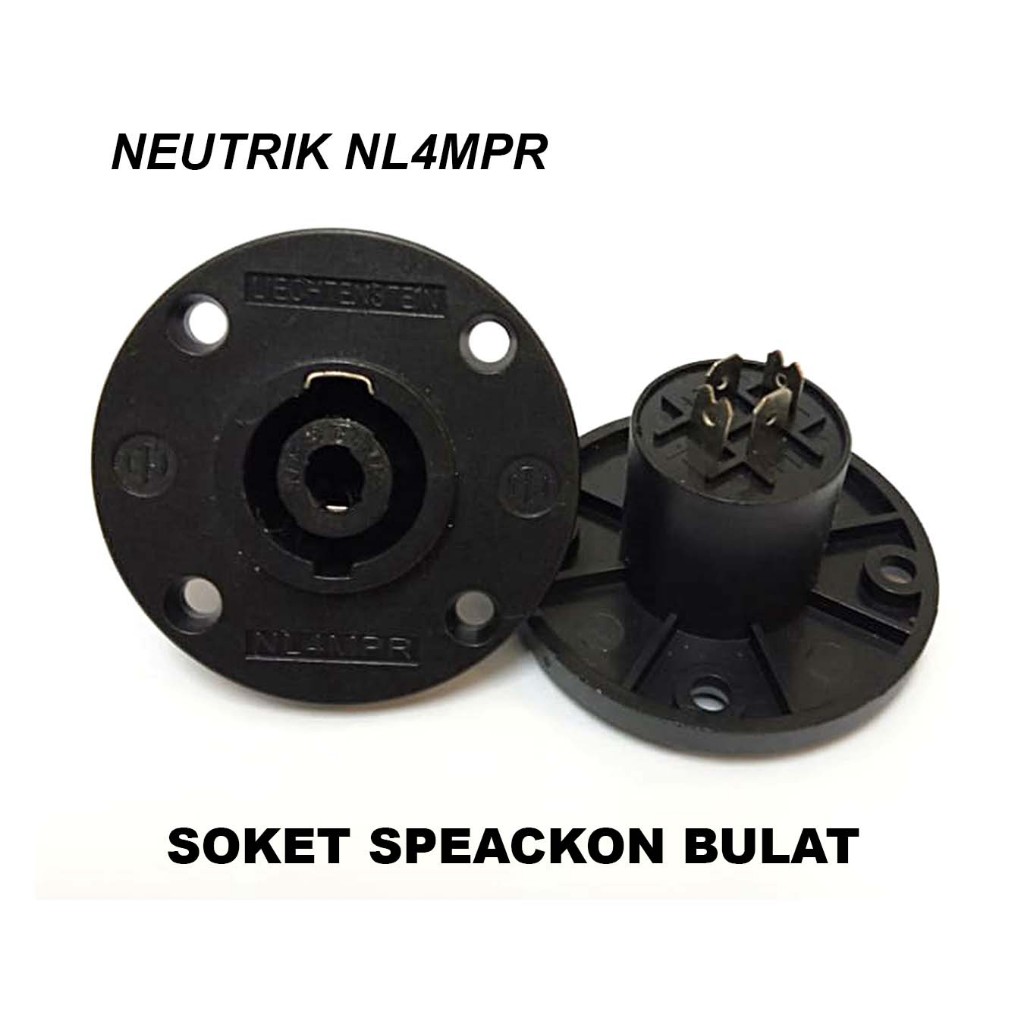 Jual Neutrik Konektor Audio Soket Speakon Speaker NL4MPR Bulat Hitam ...