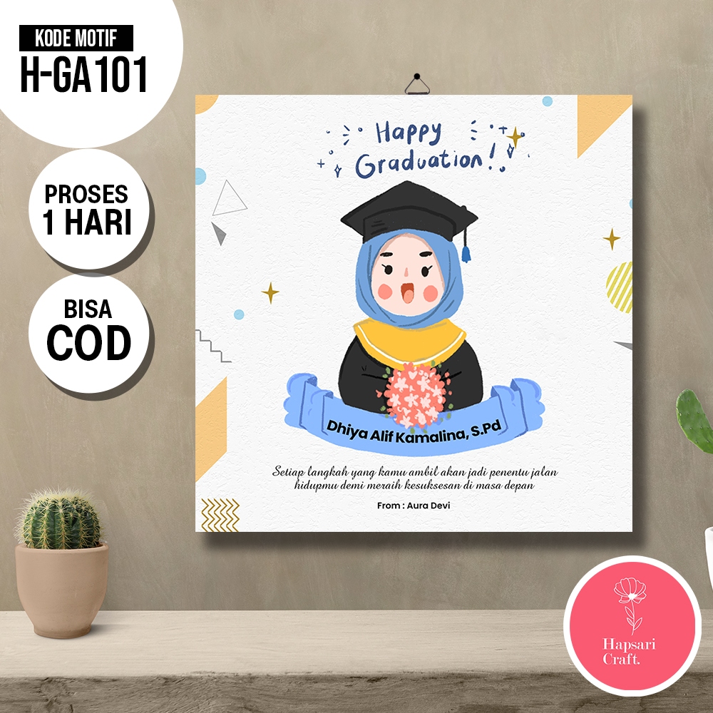 Jual Kado Cetak Foto Hiasan Dinding Hadiah Wisuda Animasi Cewek Cowok ...