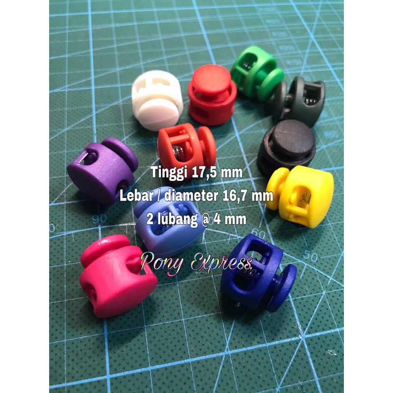 Jual Cord Lock Stopper Plastik Klakson Multiwarna 2 lubang 4 mm DIY ...
