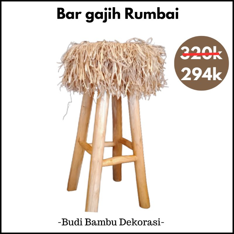 Jual PROMO Kursi Bar Anyaman Rumbai ubur ubur / kursi teras / kursi ...