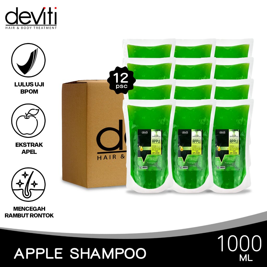 Jual deviti COMBO 12 Daily Shampoo Apple BPOM 1L Perawatan Rambut Hair ...