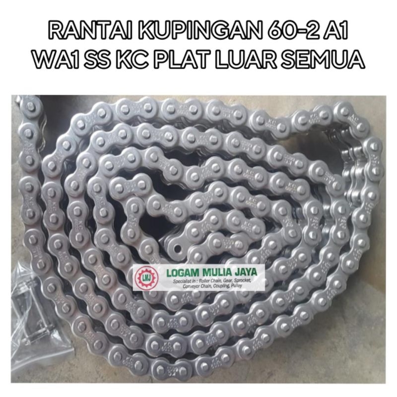 Jual RANTAI RS 60-2 A1 WA1 SS PLAT LUAR SEMUA KC ROLLER CHAIN STAINLESS ...