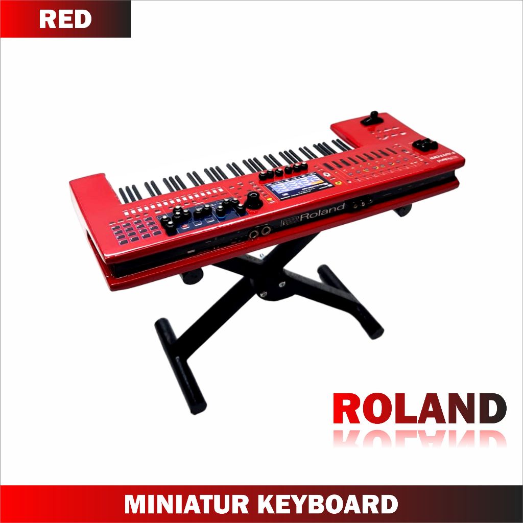 Jual miniatur keyboard merah Roland Exclusive wood | Shopee Indonesia