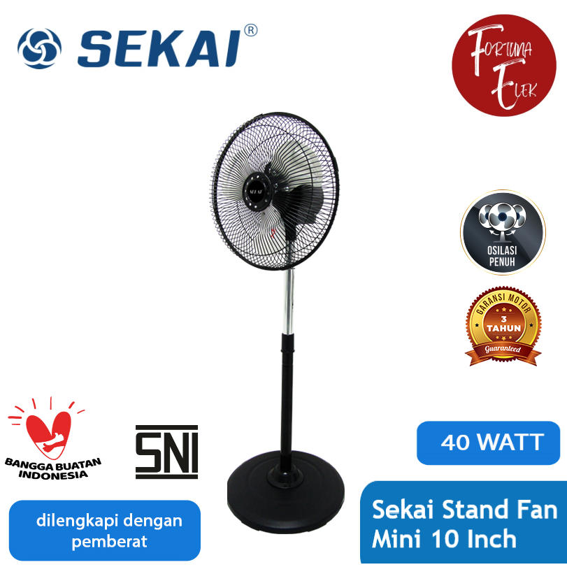 Jual SEKAI Stand Fan Tornado Mini 10 Inch HSN 1038 Rangka Besi Baling ...