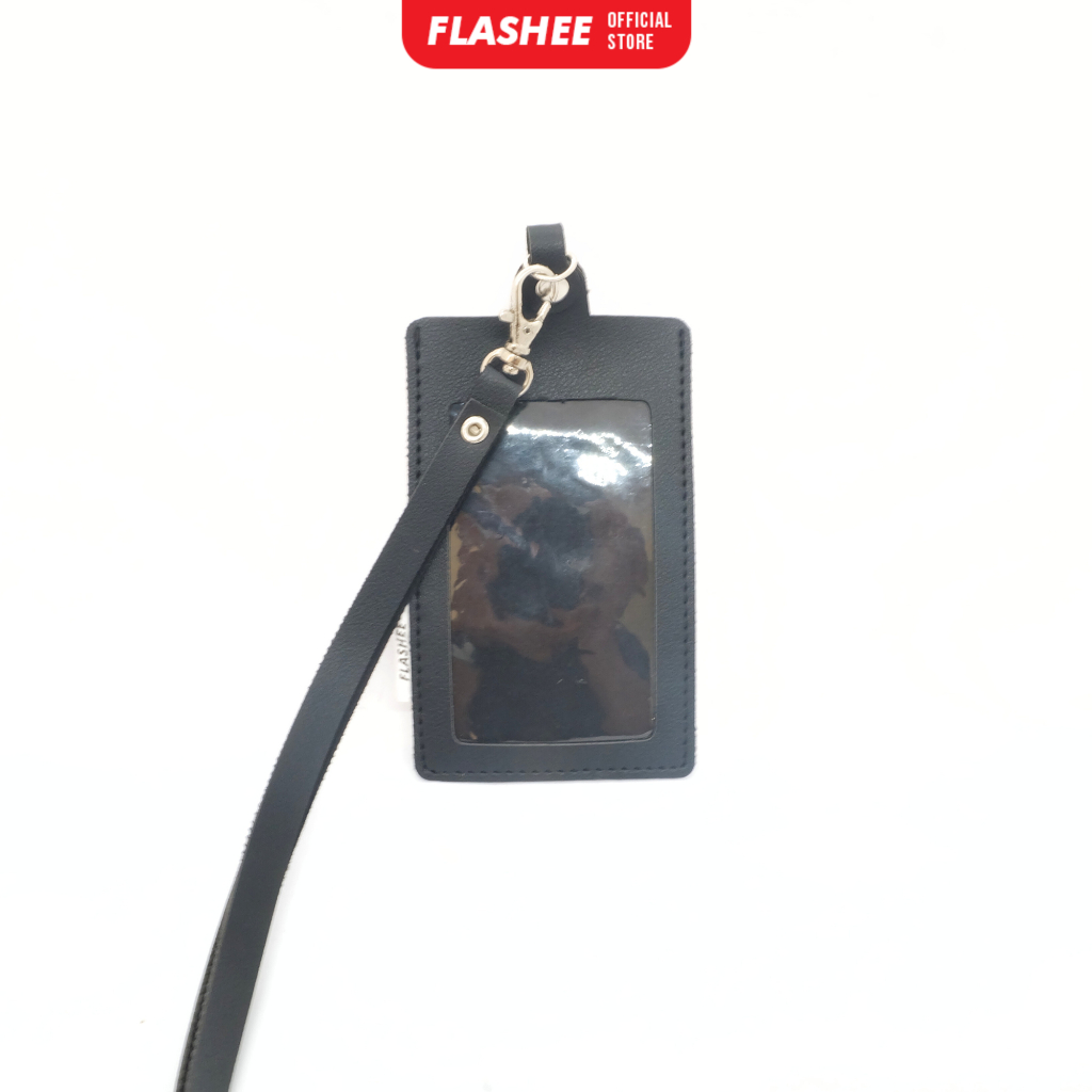 Jual Flashee Name Tag Kulit Id Card Kulit Holder Kancing Dean Lanyard ...