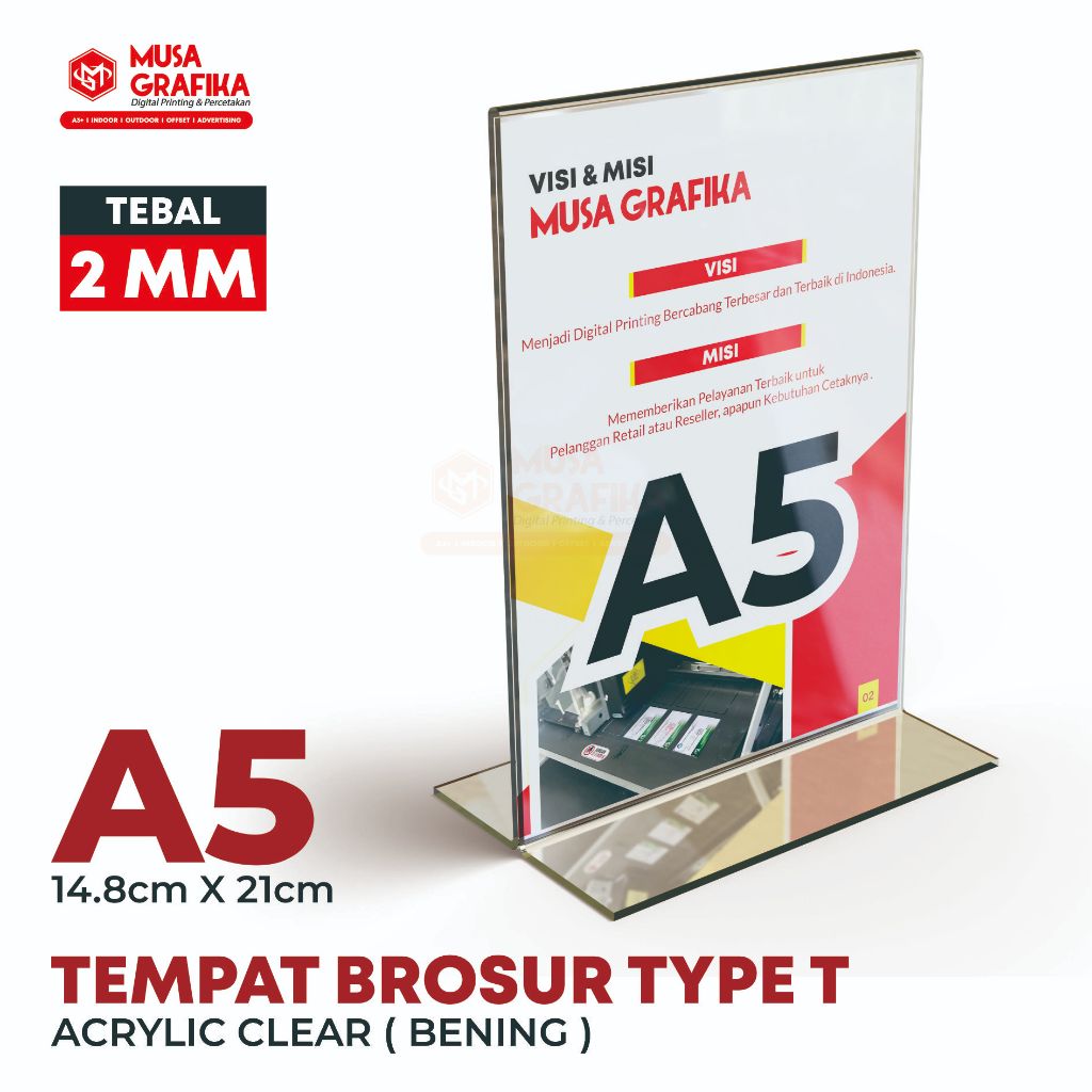 Jual Tempat Brosur AKRILIK Card Holder Qris Barcode Nomor Menu Meja