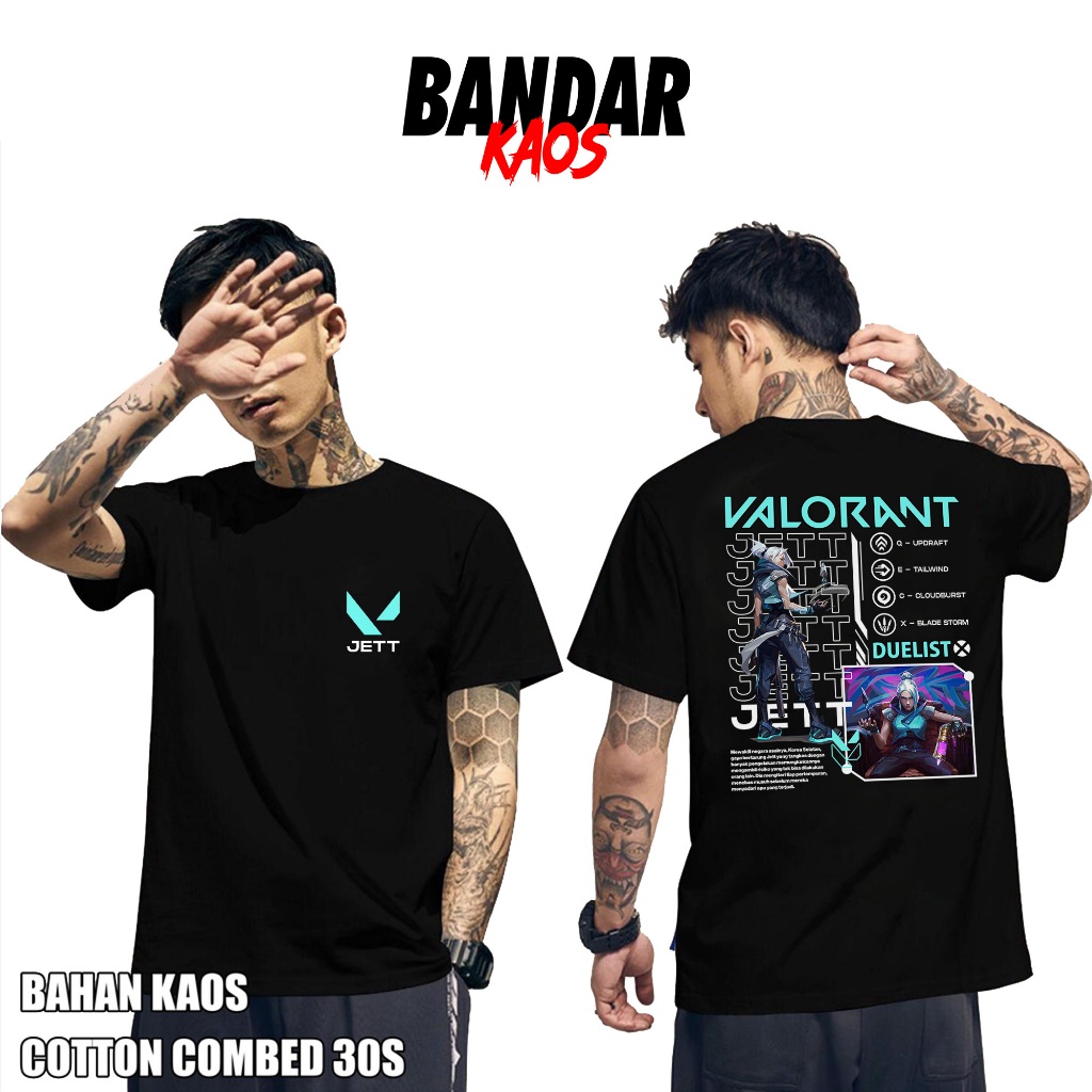 Jual BANDAR KAOS VALORANT JETT - KAOS JETT - KAOS GAME VALORANT PRIA