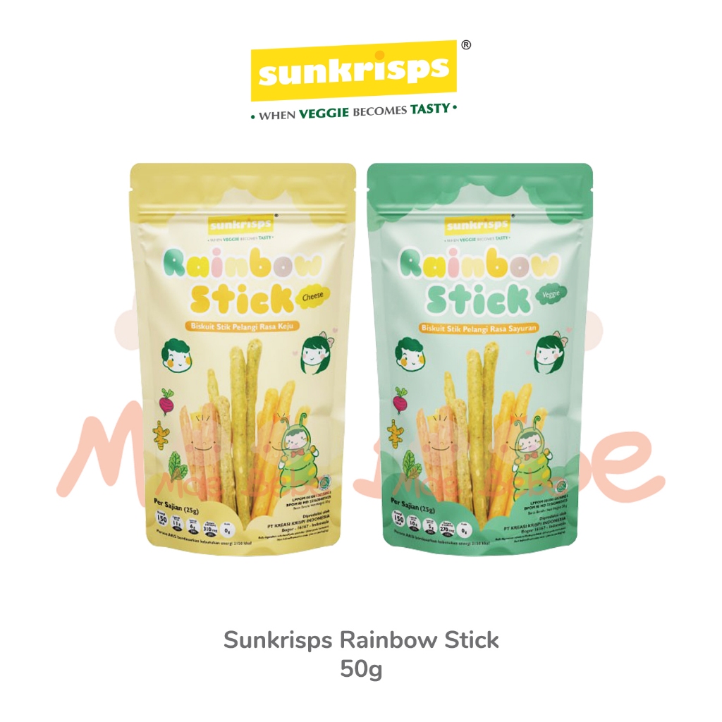 Jual Sunkrisps Rainbow Stick Snack Makanan Ringan Cemilan Anak 50g ...