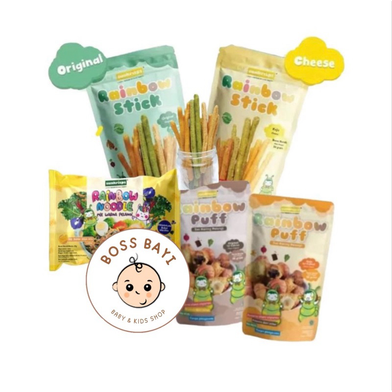 Jual SUNKRISPS - Rainbow Stick | Puff | Noodle ( Snack Bayi Warna Warni ...