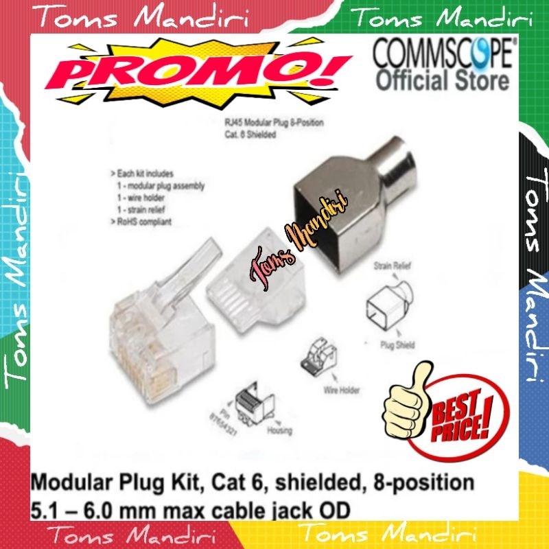Jual AMP konektor RJ45 CAT6 Commscope Connector RJ 45 Cat 6 Eceran 1 ...