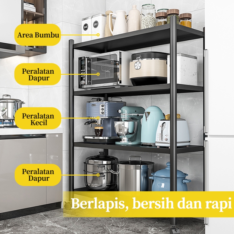 Jual Rak Dapur Multi Lapisan Stainless Steel Rak Rak Microwave Susun