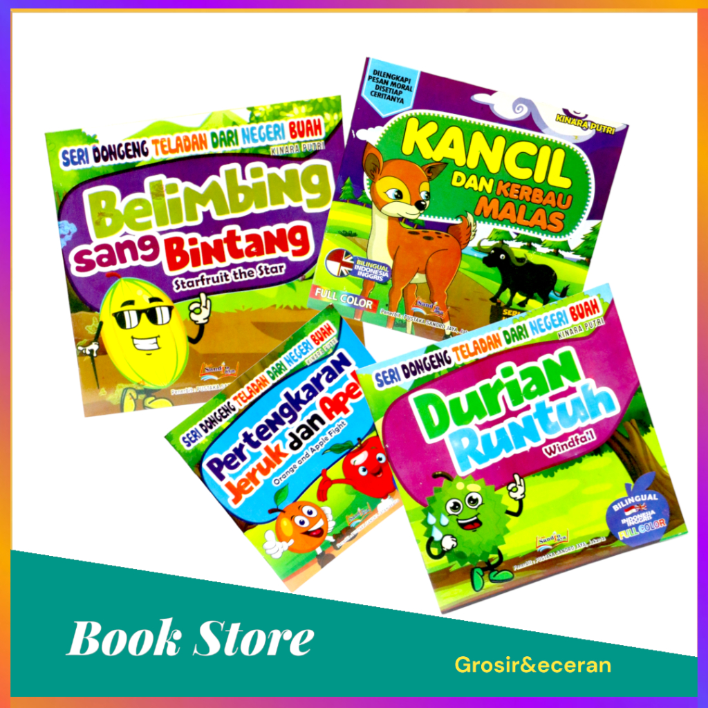 Jual Buku Dongeng Seri Fabel 2 Bahasa Bergambar dan Berwarna Berbagai ...