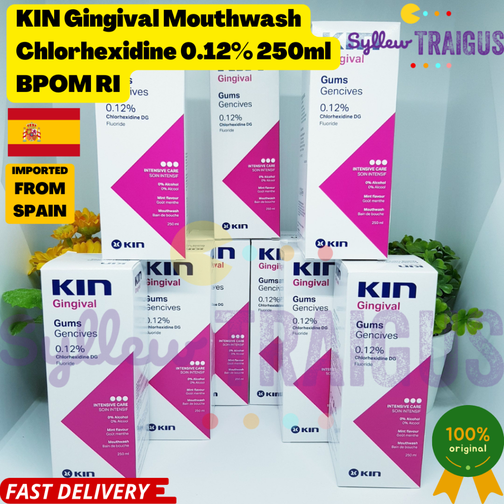 Jual KIN Gingival Mouthwash Obat Kumur Chlorhexidine 0.12% 250ml BPOM ...