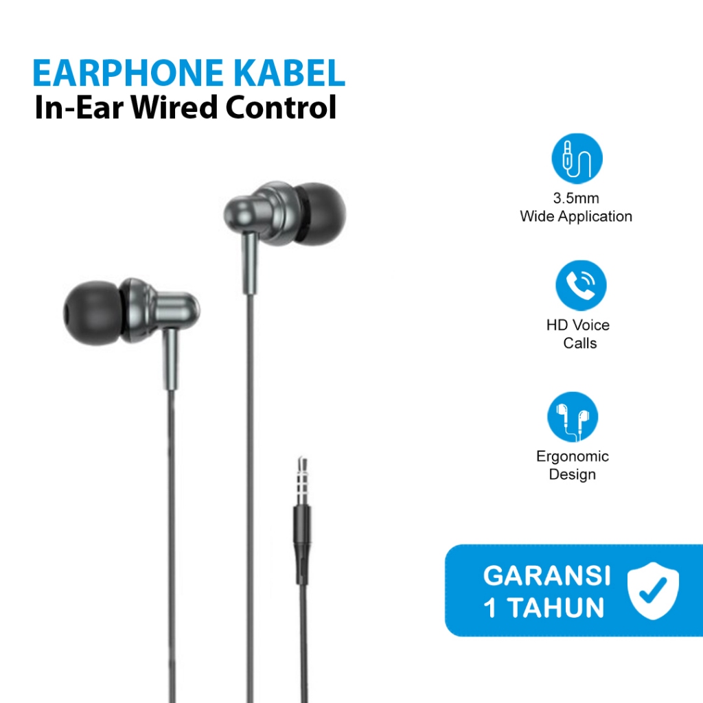 Jual Earphone In-Ear of Wired Audio Jernih Headset Kabel Garansi Ganti ...