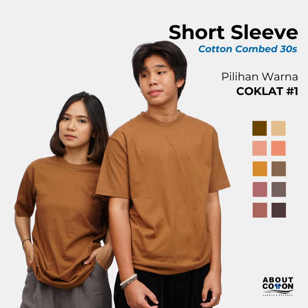 Jual ABOUT COTTON Kaos Polos Cotton Combed 30's Pria dan Wanita