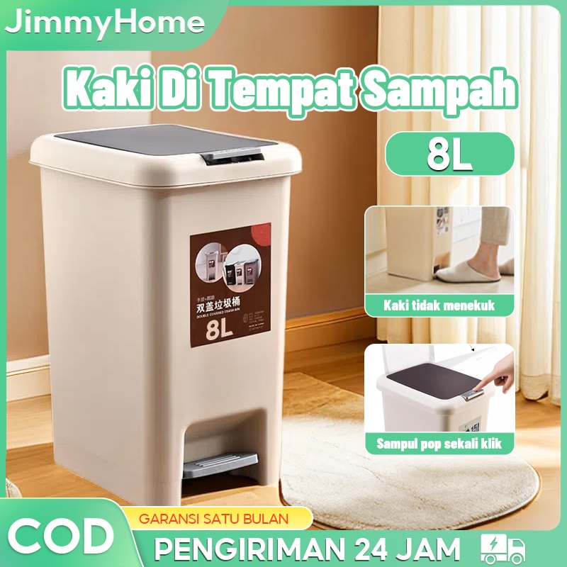 Jual Tempat Sampah Injak 8l Tong Sampah Plastik Tertutup Kotak Sampah Trash Bin Dapur Kamar 6999