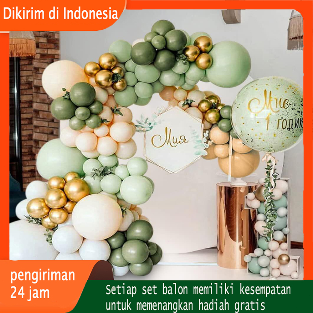 Jual Balon Arch Sage Hijau, Balon Garland Arch Kit Alpukat Hijau Mint ...