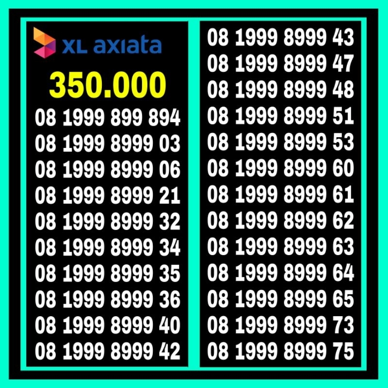 Jual Nomor Cantik XL Axiata ABAB AABB TRIPLE X | Shopee Indonesia