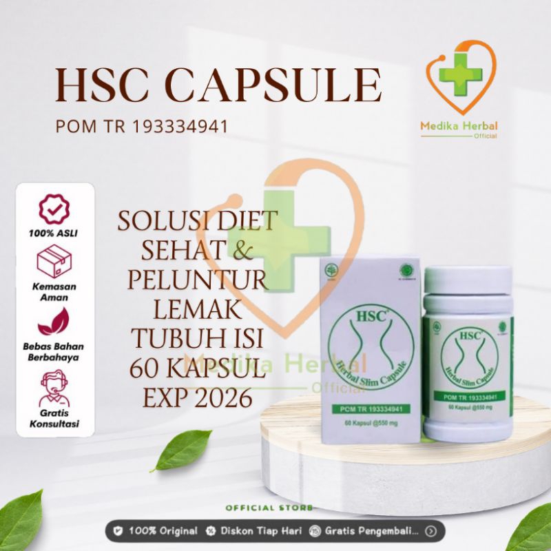 Jual Hsc Herbal Slim Capsule Isi 60kapsul Obat Pelangsing Badan