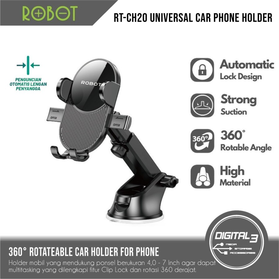 Jual Robot Rt Ch Car Holder Mobil Rotatable For Smartphone Hp Derajat Shopee Indonesia