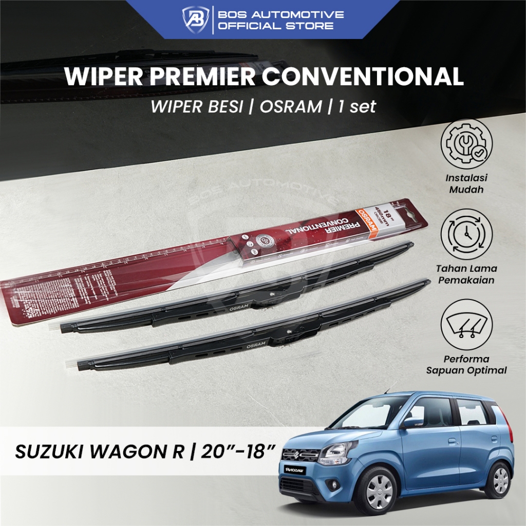 Jual Wiper Blade OSRAM PREMIER CONVENTIONAL / Besi / Kipas Kaca Depan ...