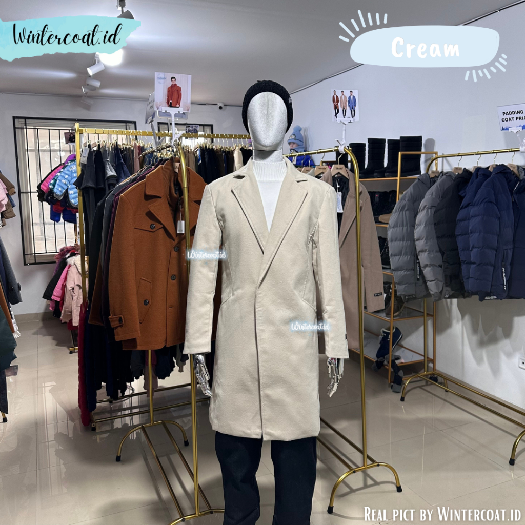 RAFFI Men wool coat L-9XL mantel pria import hangat jaket cowok korea  panjang big size jumbo wol jacket