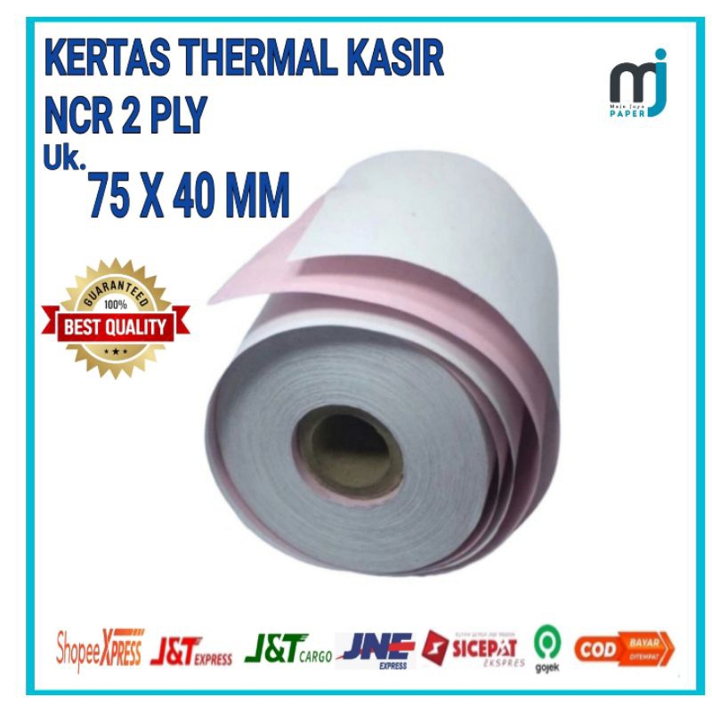 Jual Kertas Kasir Ncr 2 Ply 75x60 Mm Struk Kasir 2 Rangkap Shopee