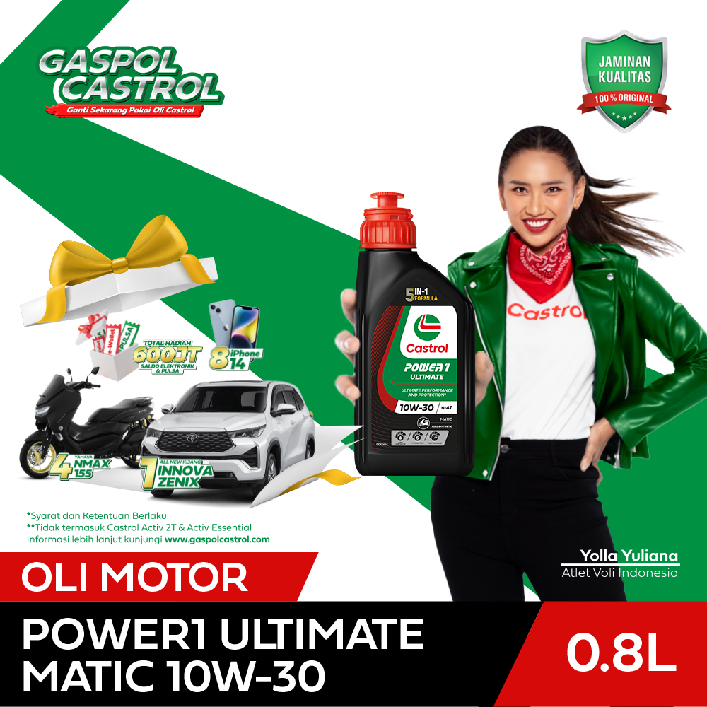 Jual Oli Mesin Motor Castrol POWER1 Ultimate Matic 10W-30 (0.8L ...