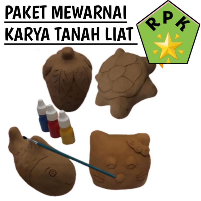 Prakarya Tanah liat bentuk strawberry ikan hellokitty doraemon