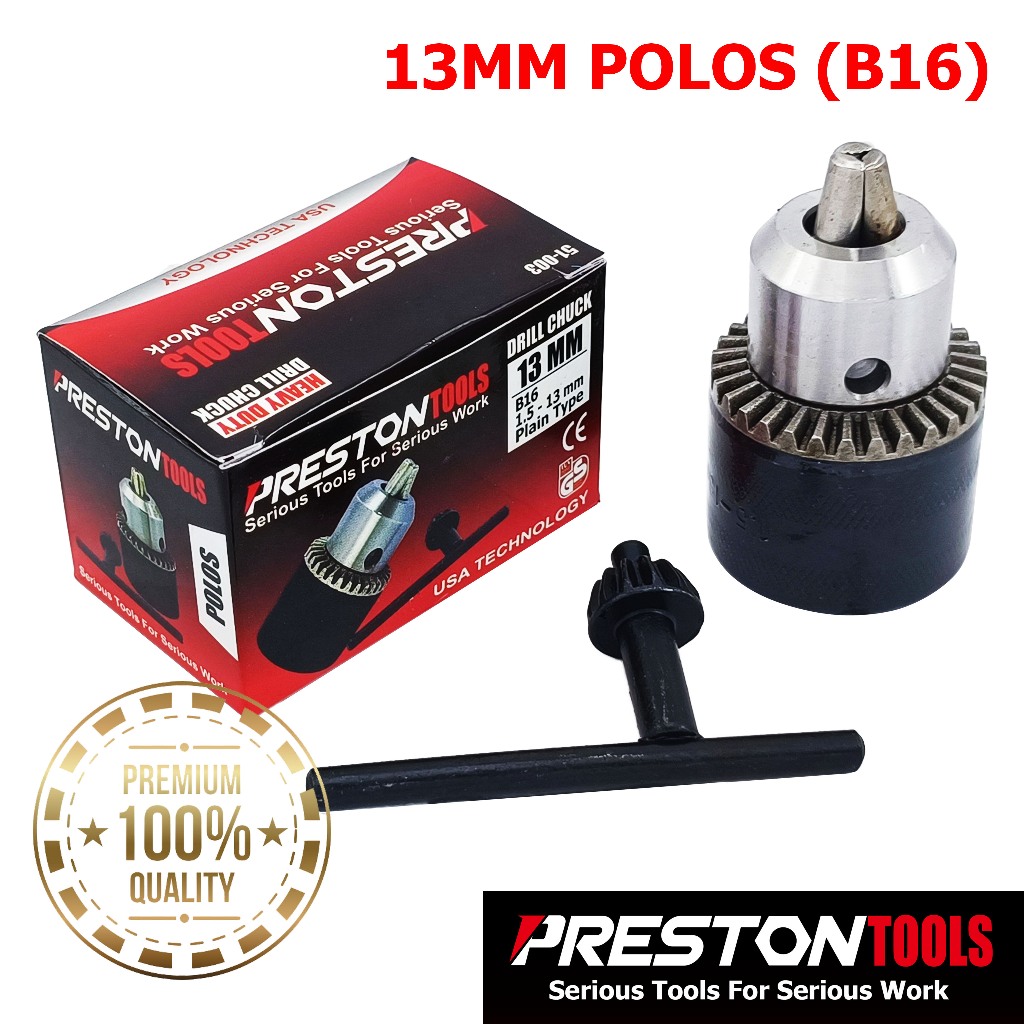Jual KEPALA BOR 13MM POLOS B16 PRESTON TOOLS / KEPALA MESIN BOR LISTRIK ...