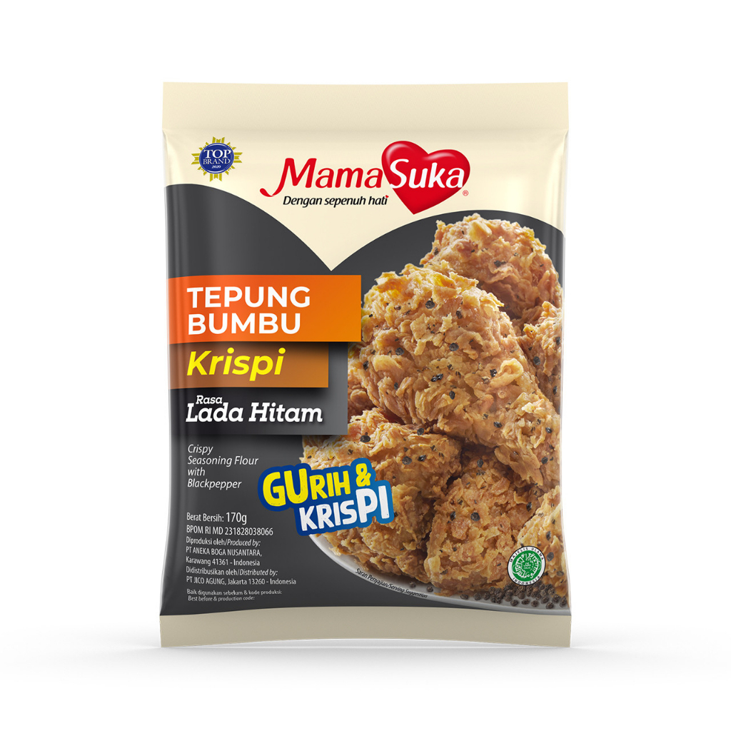 Jual Mama Suka Tepung Bumbu Krispi Lada Hitam 170 gr - Mamasuka Tepung ...