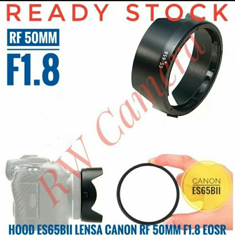 Jual ES65BII Hood Lensa Canon RF 50mm F1.8 RF50mm 50 mm EOS R RP R7 R8 ...