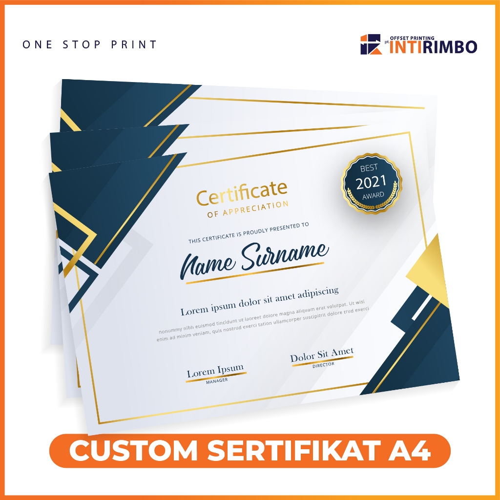 Jual INTI RIMBO - Cetak Sertifikat Piagam Berkualitas / Print ...