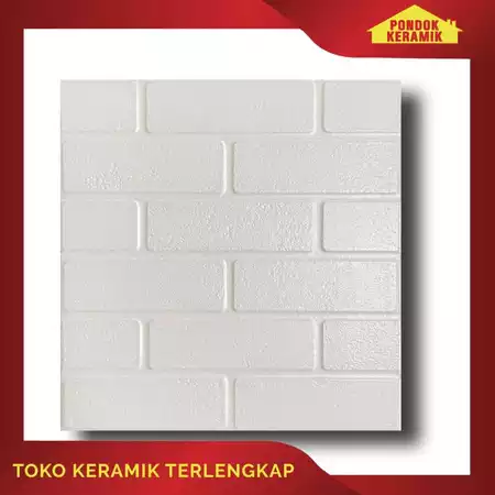 Keramik Lantai Accura 40x40 Bricko Bianco Batu Bata Putih