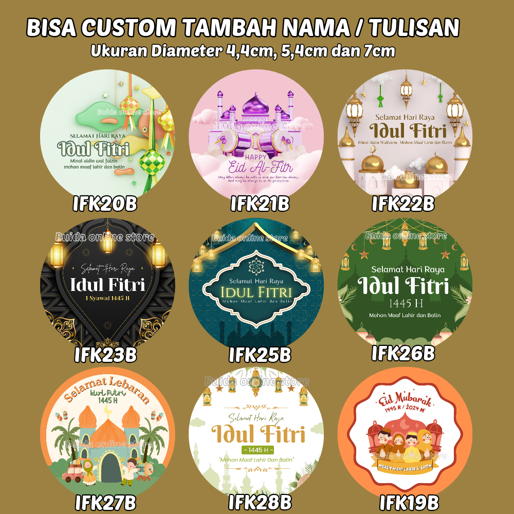 Jual stiker sticker label hangtag Lebaran Selamat Hari Raya Idul Fitri ...
