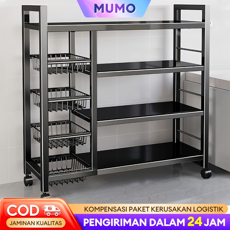 Jual Rak Dapur Susun Minimalis Rak Kompor Rak Dapur Microwave Rak Bumbu Rak Roda Rak Penyimpanan