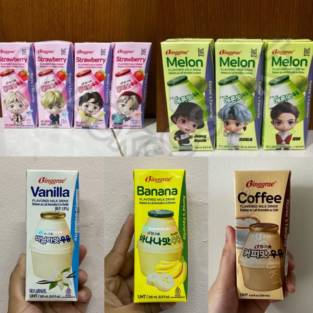 Jual BINGGRAE BTS EDITION MILK KOREA STRAWBERRY /MELON / BANANA ...