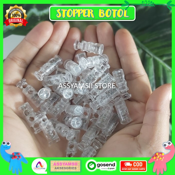 Jual Stoper Stopper Botol Dua Lubang Bening Transparan Kalung Strap ...