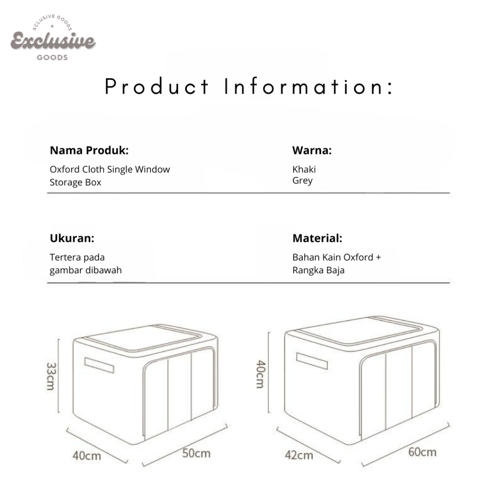 Jual [XGoods] Kotak penyimpanan Minimalis / Storage box pakaian ...