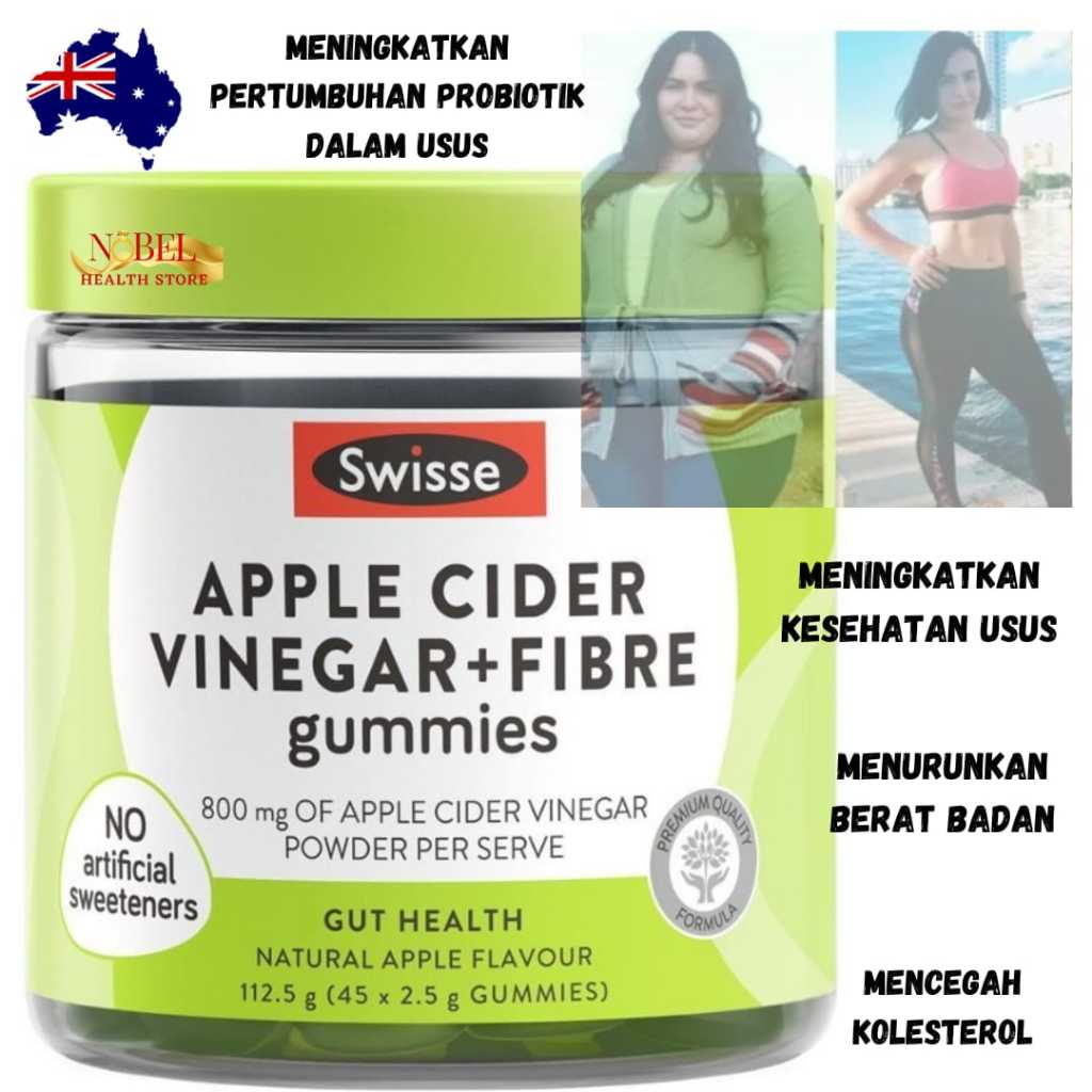 Jual Swisse Apple Cider Vinegar & Fibre Gummies 45 Pack Shopee Indonesia