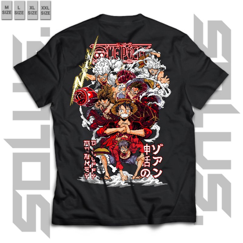 Jual T-shirt Monkey D Luffy Gear Second Sampai Gear 5 Sun God Nika ...