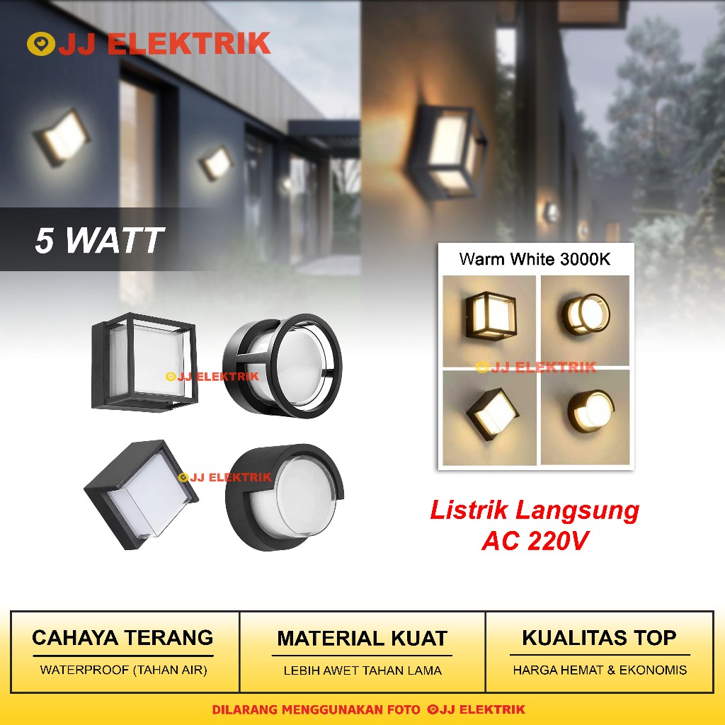 Jual Lampu Dinding Taman Outdoor Minimalis Led Wall Light Tempel Pilar