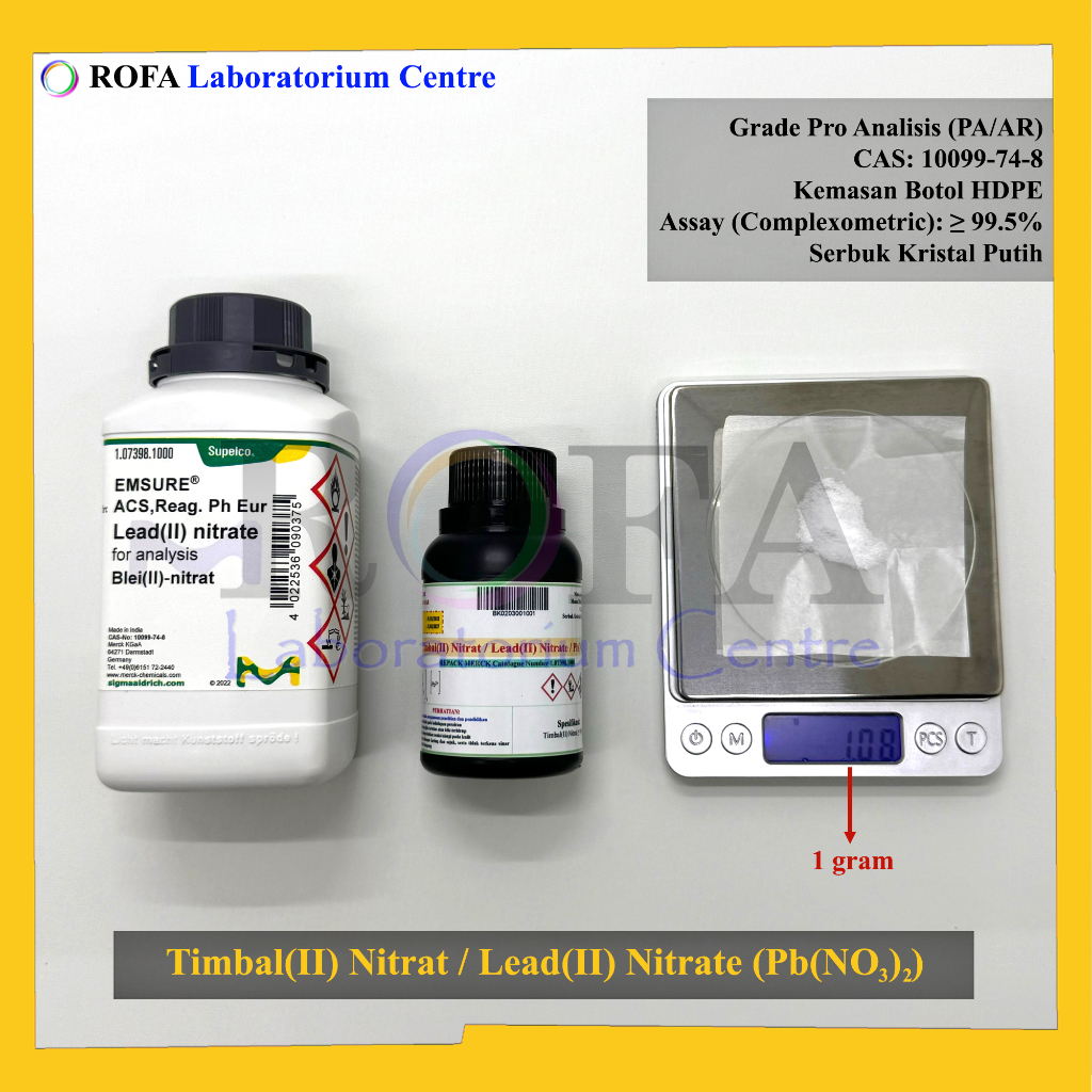 Jual Timbal(II) Nitrat / Lead(II) Nitrate / Pb(NO3)2 Pro Analisis ...