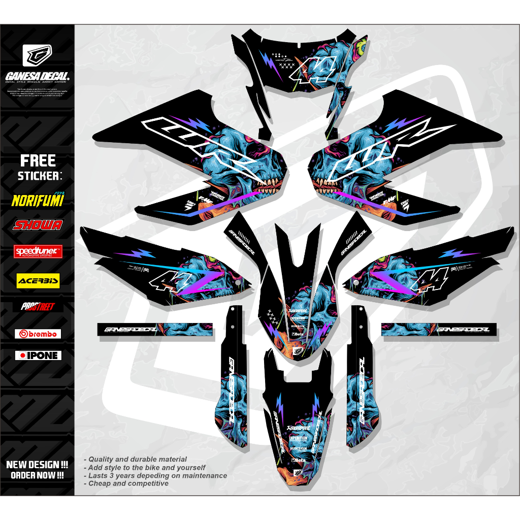 Jual Decal WR 155 Full body Supermoto Bebas Custom - Dekal Sticker ...