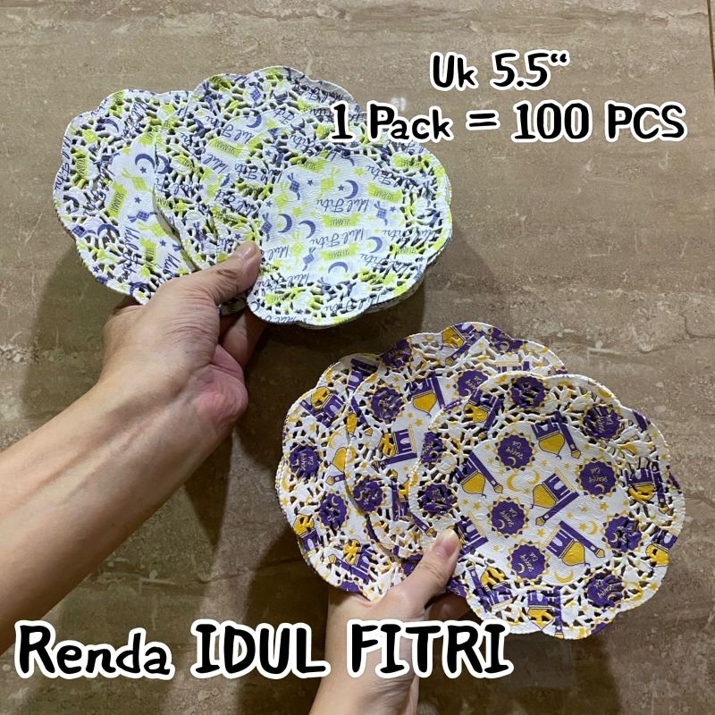 Doyleys Paper / Kertas Renda Motif IDUL FITRI uk 5.5”/= 14 cm ~ 100 PCS