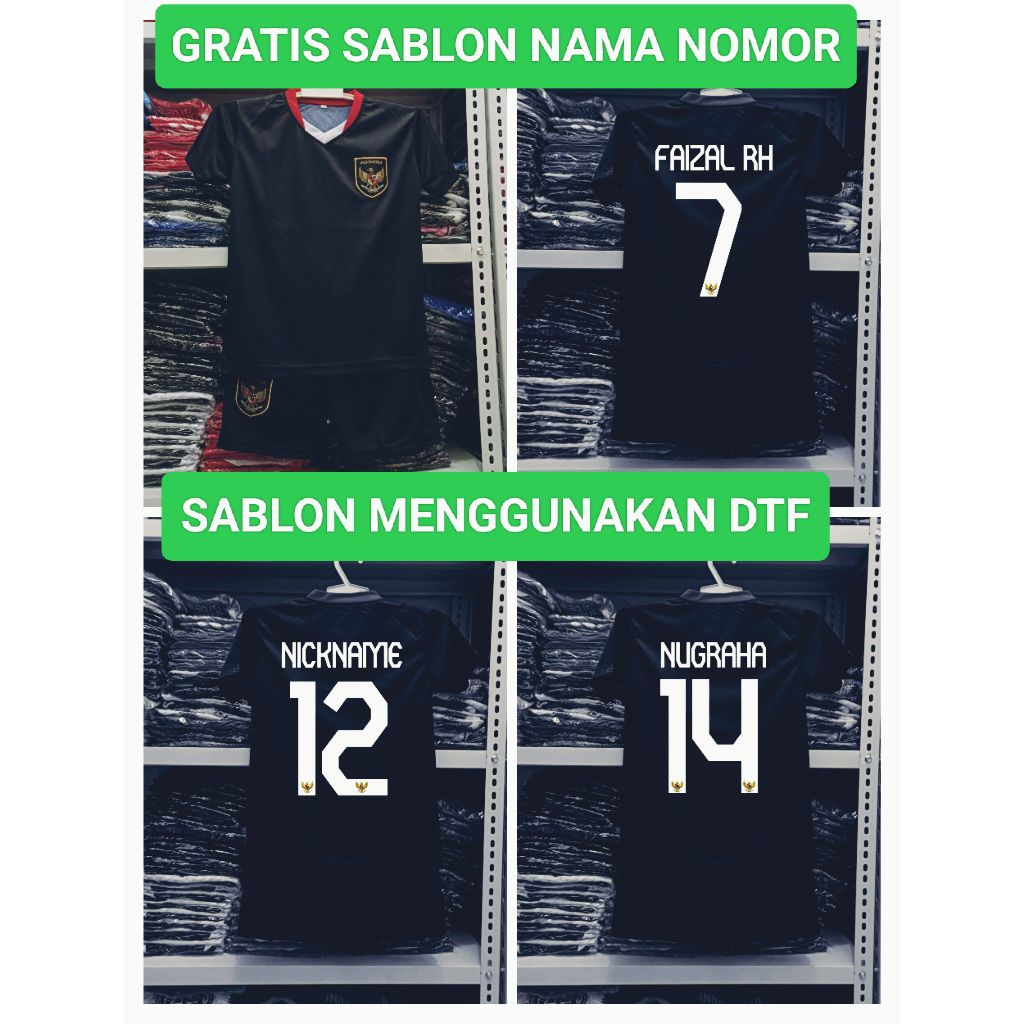 Jual JERSEY TIMNAS INDONESIA HITAM BISA CUSTOM NAMA DAN NOMOR | Shopee ...