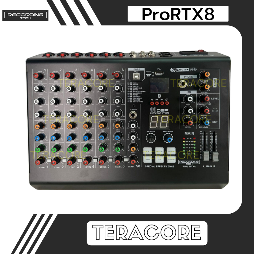 Jual Recording Tech PRO RTX8 RTX 8 Mixer 6 Channel 8 In USB with PAD ...